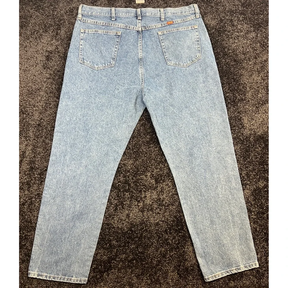 Rustler Jeans Men's 42x30 Blue Denim Relaxed Fit Cotton Jeans Normcore Grandpa